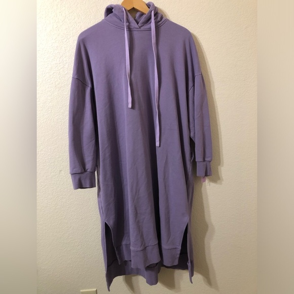 Nap Pullover Hoodie Loungewear Dress in Lilac Purple - Size Large - Picture 1 of 8